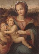Francesco Brina The madonna and child with the infant saint john the baptist Sweden oil painting artist